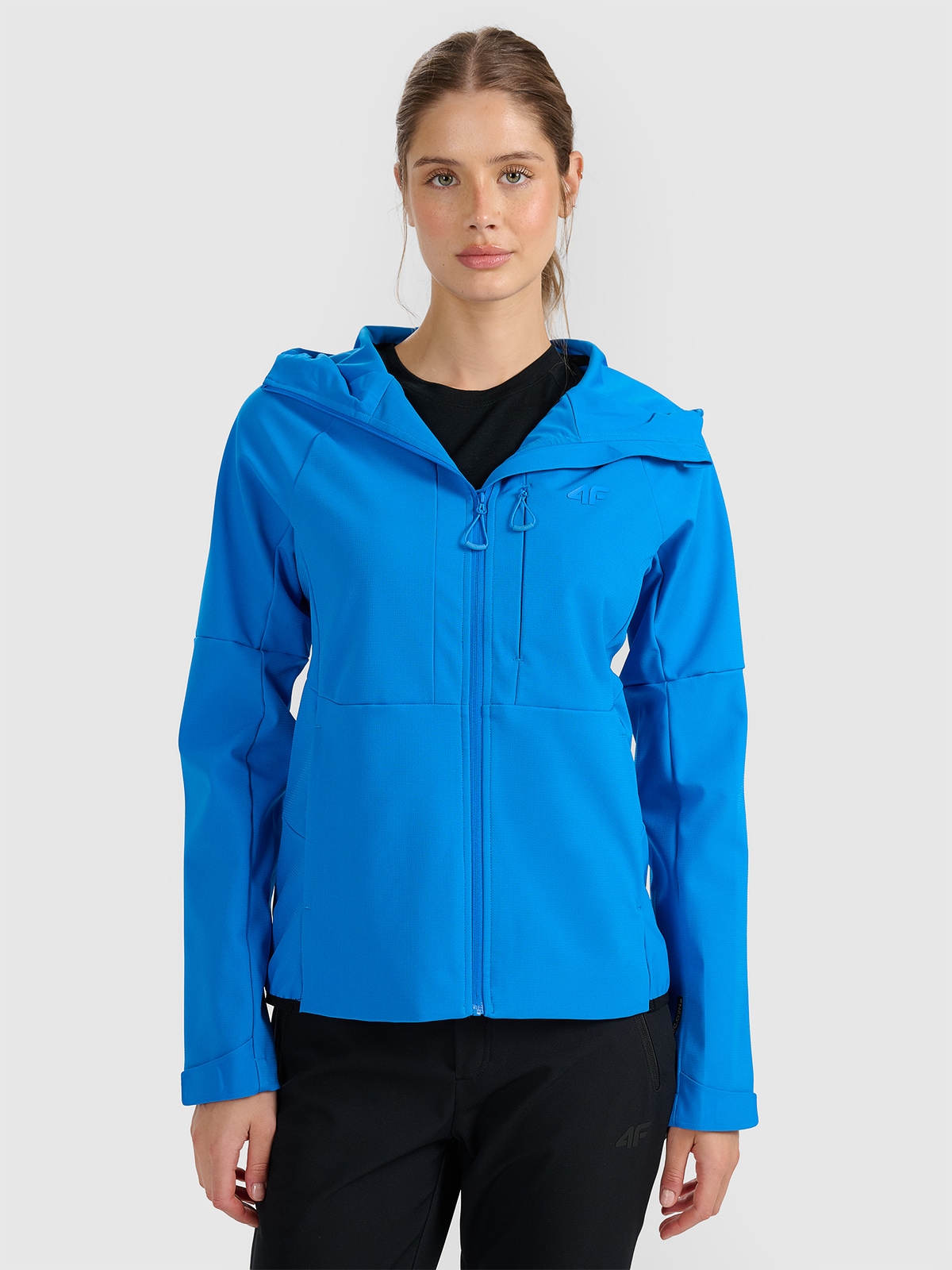 4F Kurtka softshell wiatroodporna membrana 10000 damska - niebieska M