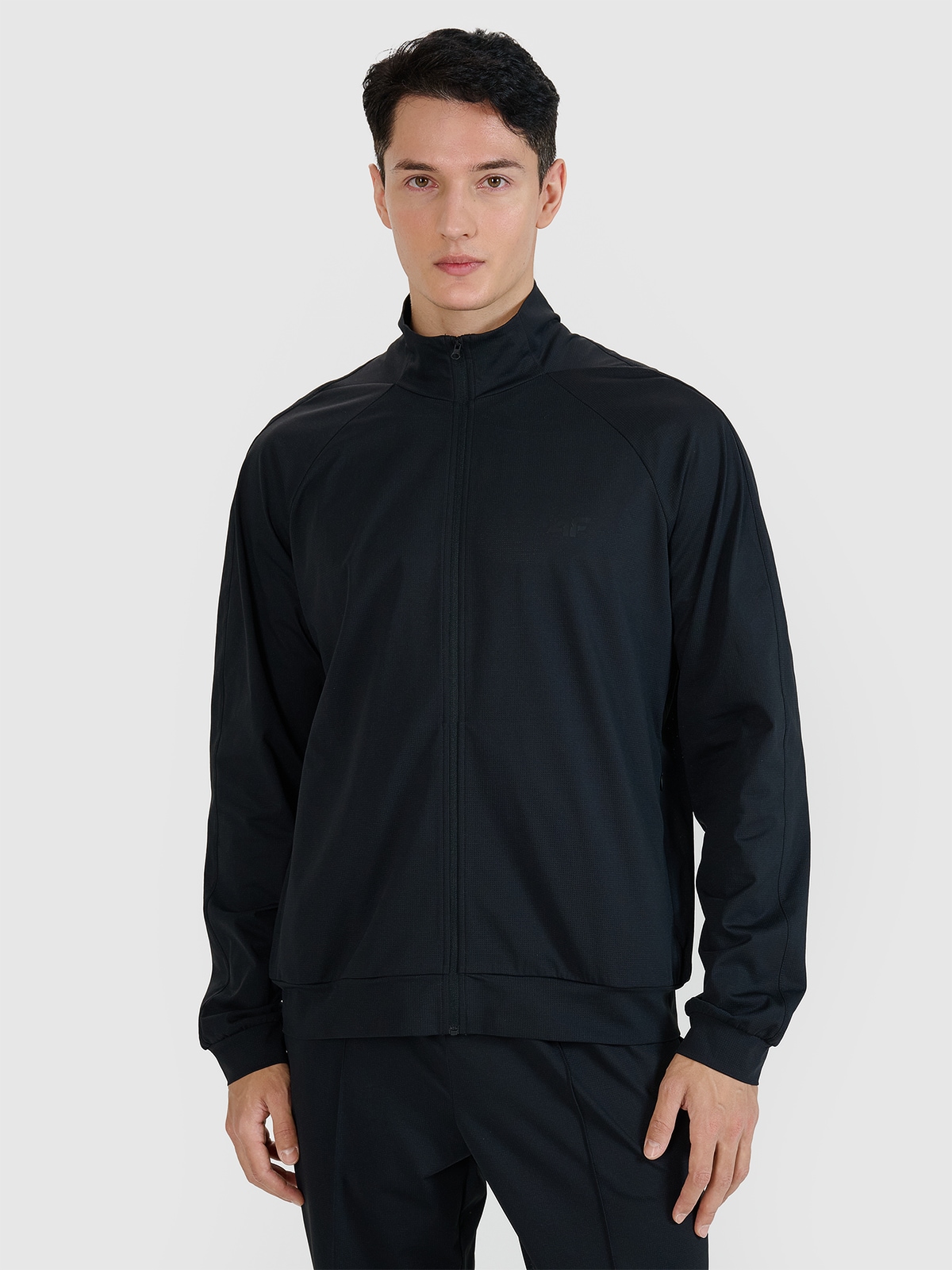 4F Bluza treningowa rozpinana bez kaptura męska - czarna S