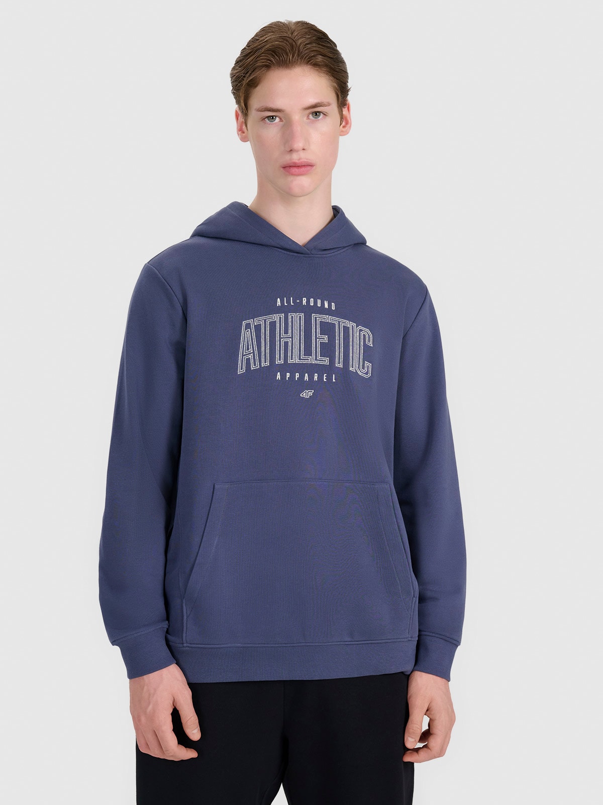 4F Bluza dresowa nierozpinana z kapturem męska - szara XL