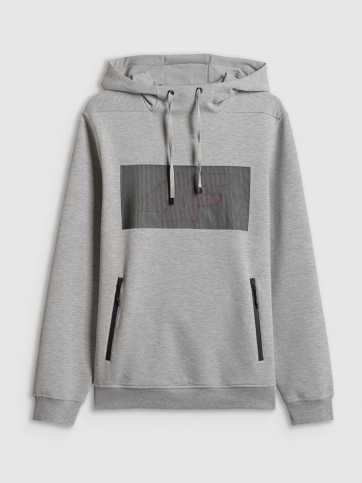 4F Bluza dresowa regular z kapturem męska - szara XXL