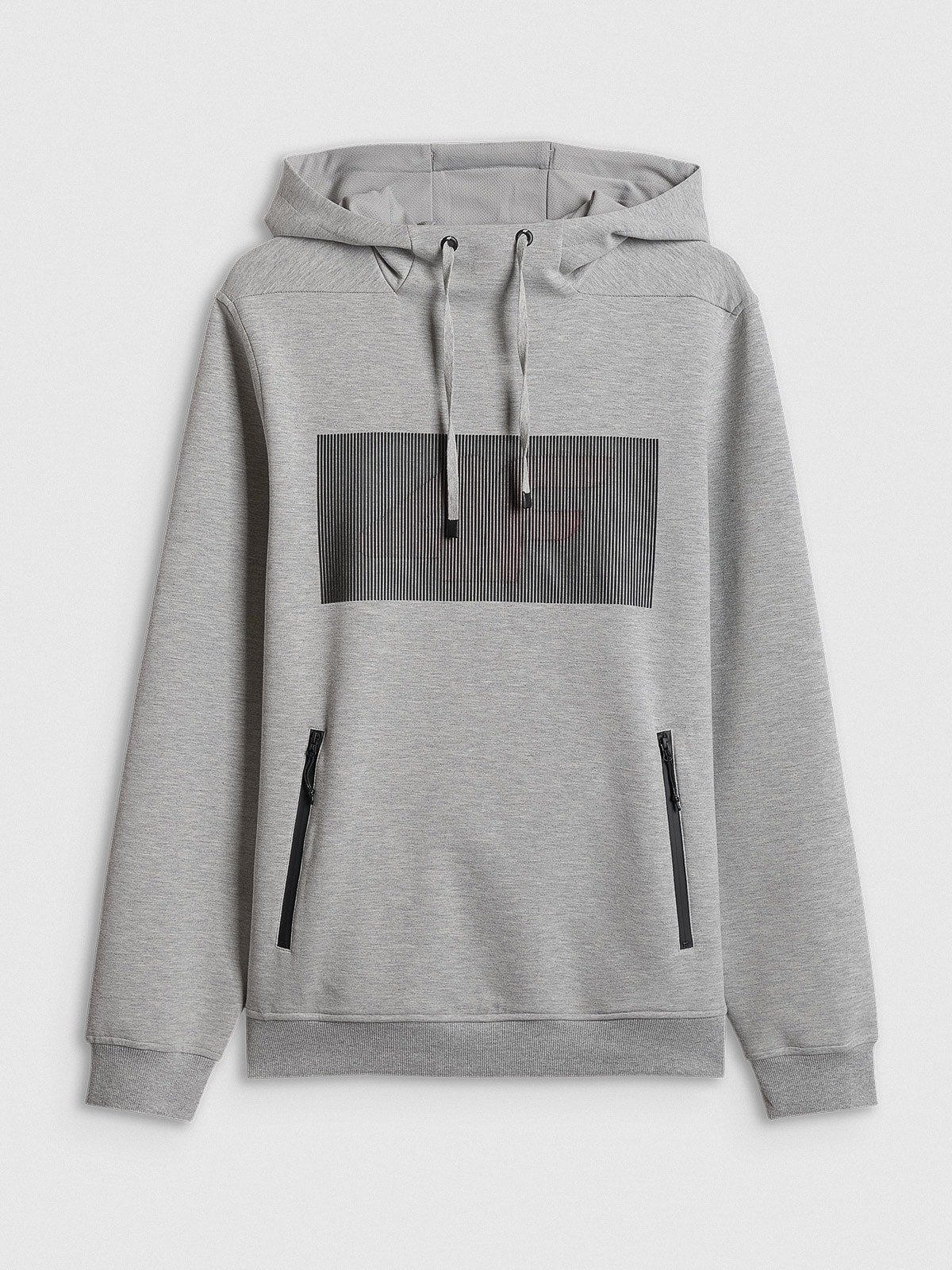 4F Bluza dresowa regular z kapturem męska - szara XXL