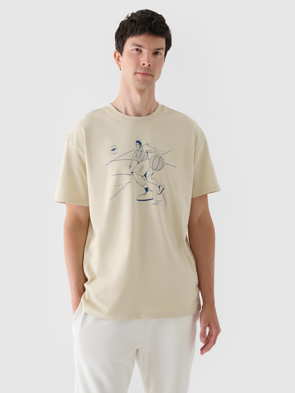 4F Koszulka oversize uniseks 4F Pomaga - biała M