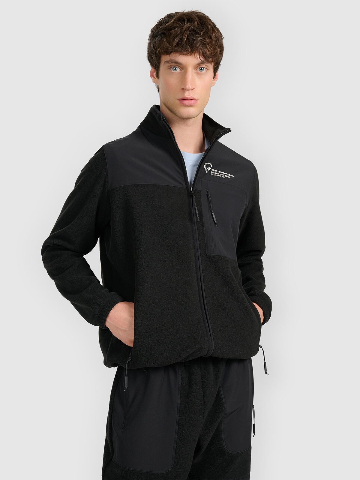 4F Polar ze stójką regular męski - czarny L