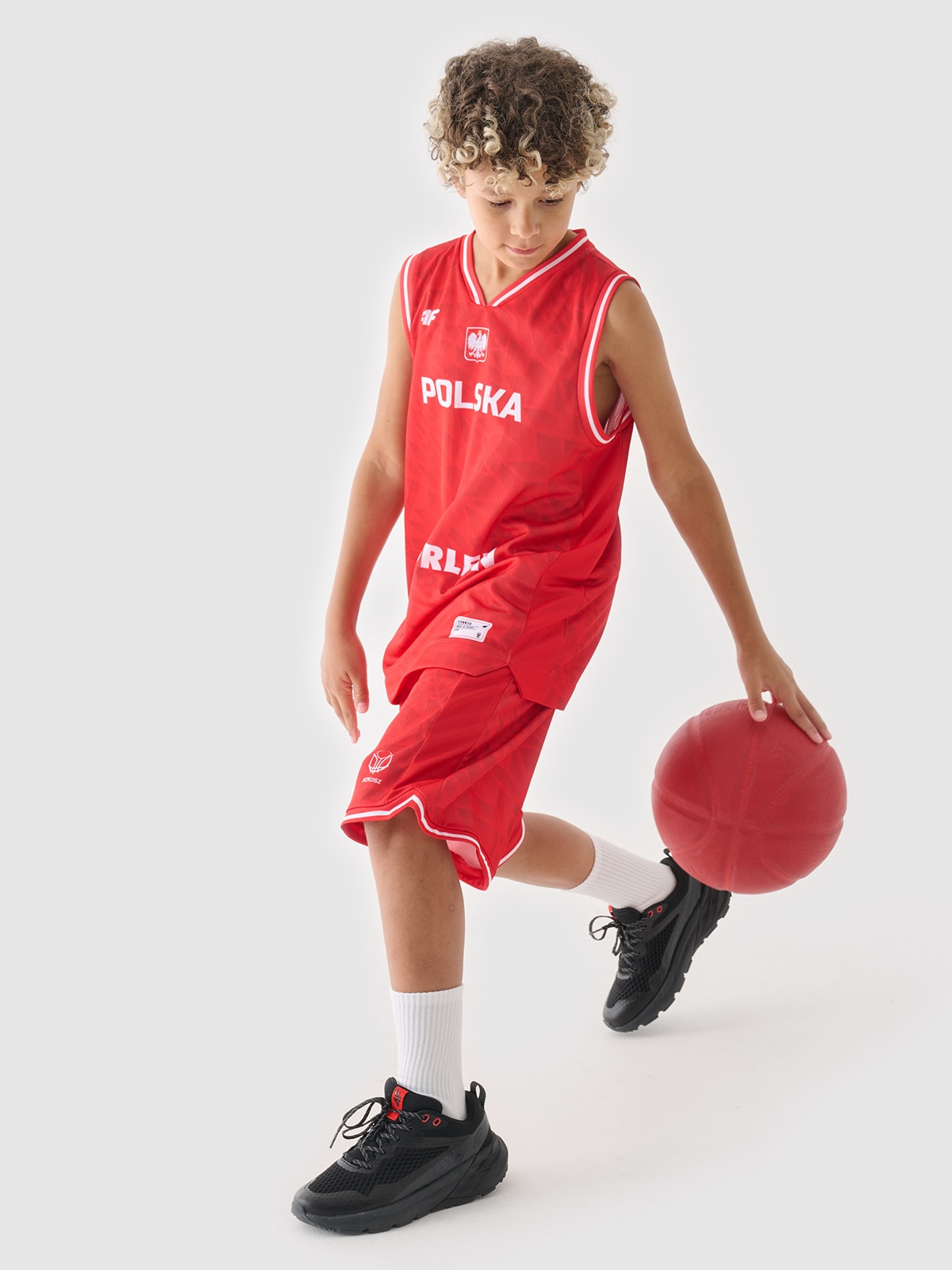 4F Koszulka reprezentacyjna dziecięca 4F x PZKOSZ 2024 - czerwona 134/140 (8-10 lat)