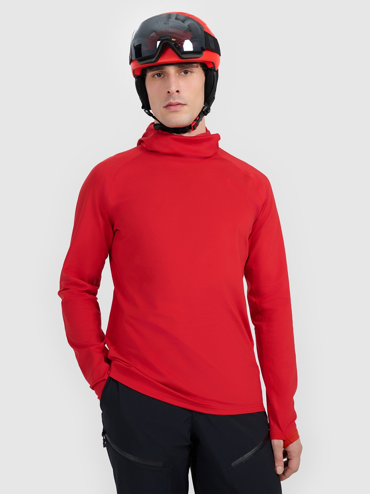 4F Bielizna termiczna z kapturem ocieplana (góra) męska - czerwona XL