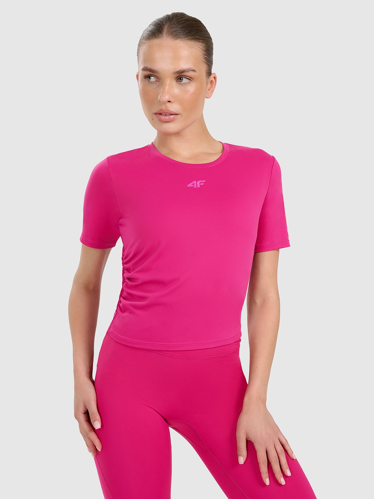 4F Top do jogi i pilatesu szybkoschnący damski - różowy L