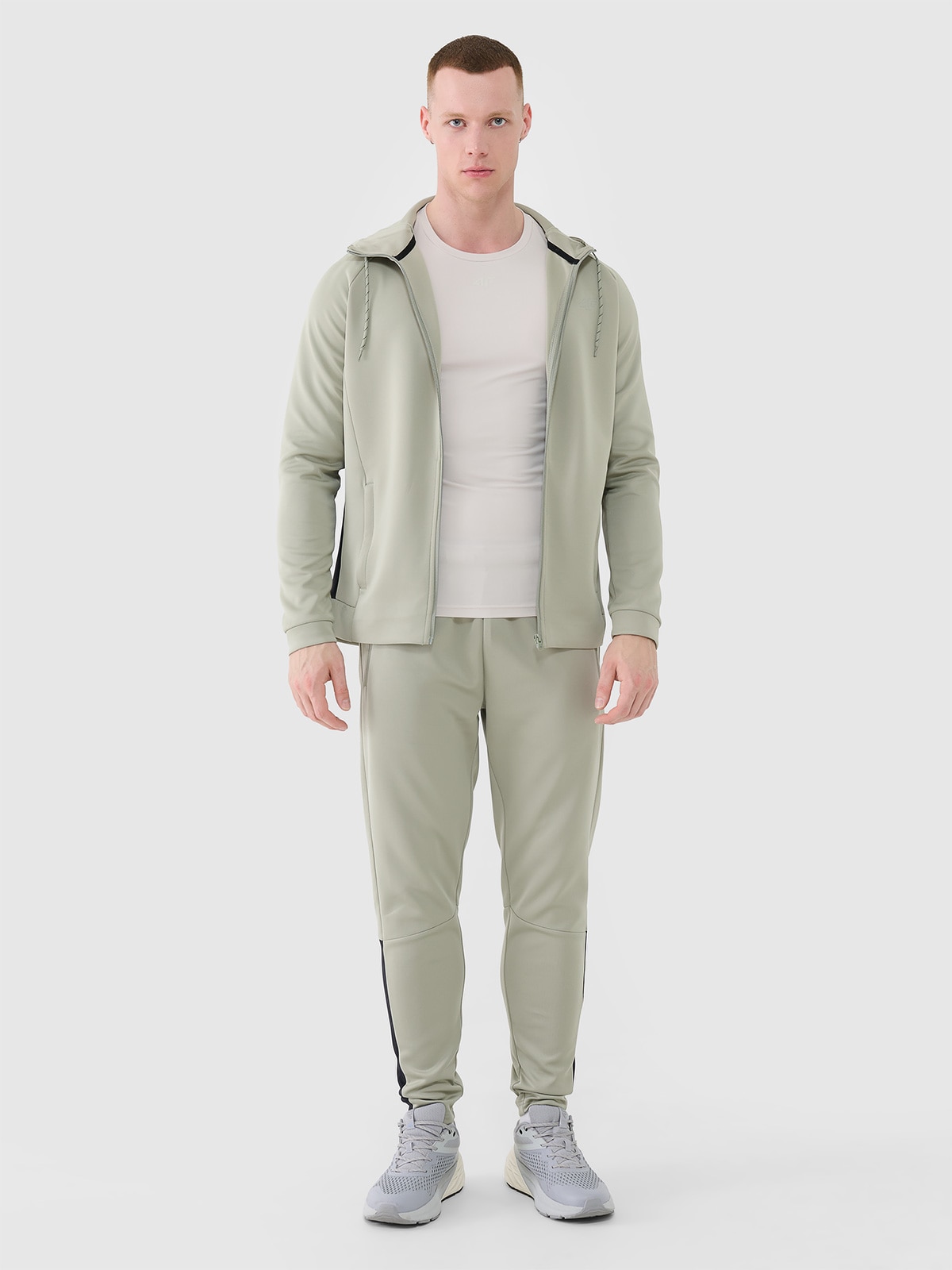 4F Spodnie treningowe szybkoschnące męskie - khaki 3XL