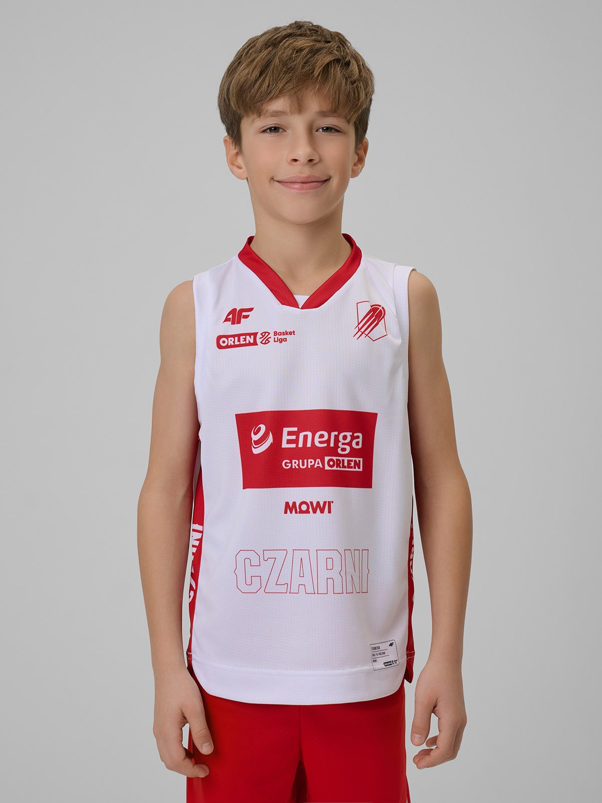 4F Koszulka meczowa replika domowa z sezonu 2025/26 dziecięca 4F x Czarni Słupsk - biała 146/152 (10-12 lat)