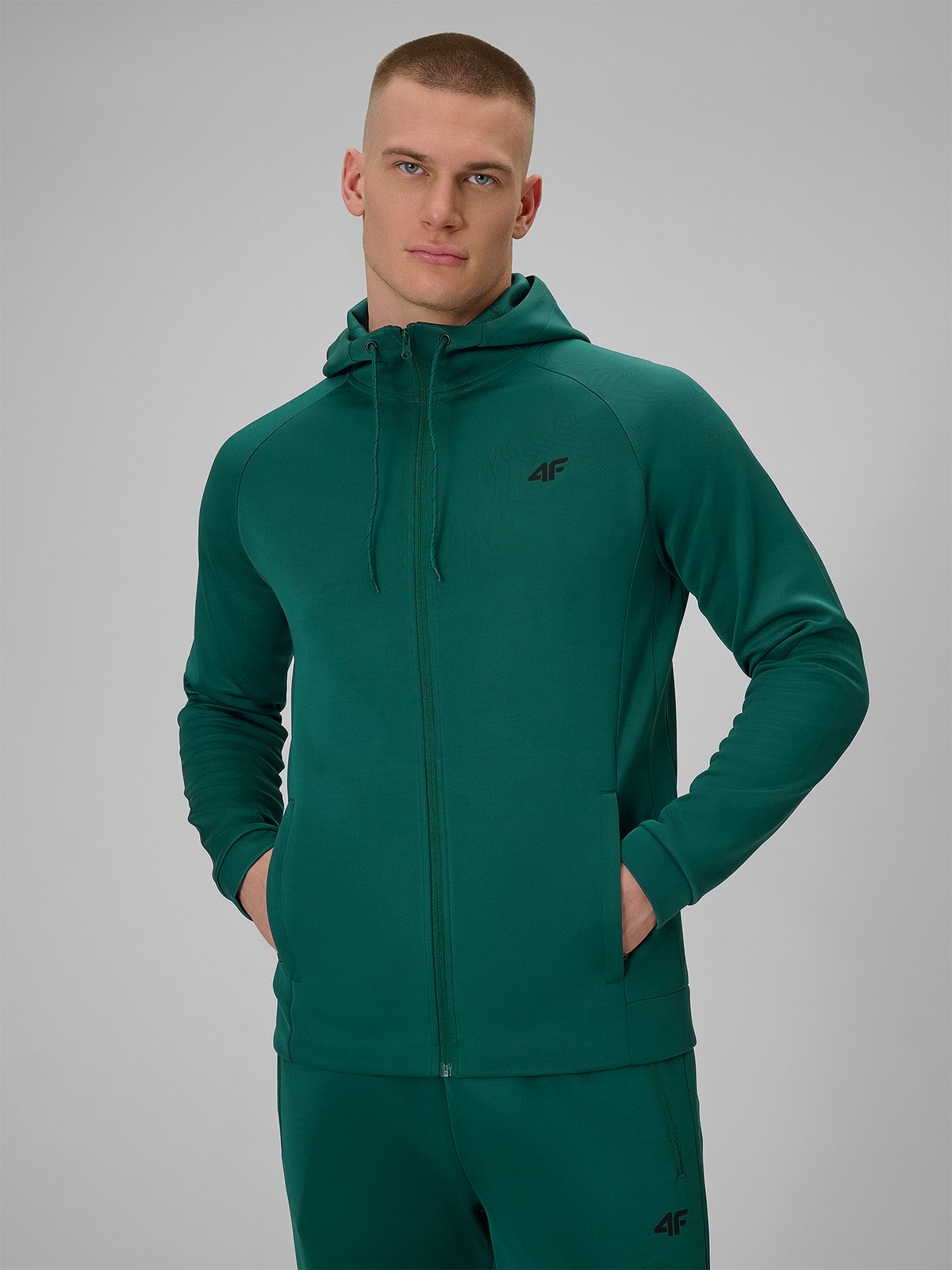 4F Bluza treningowa regular szybkoschnąca męska - zielona XXL