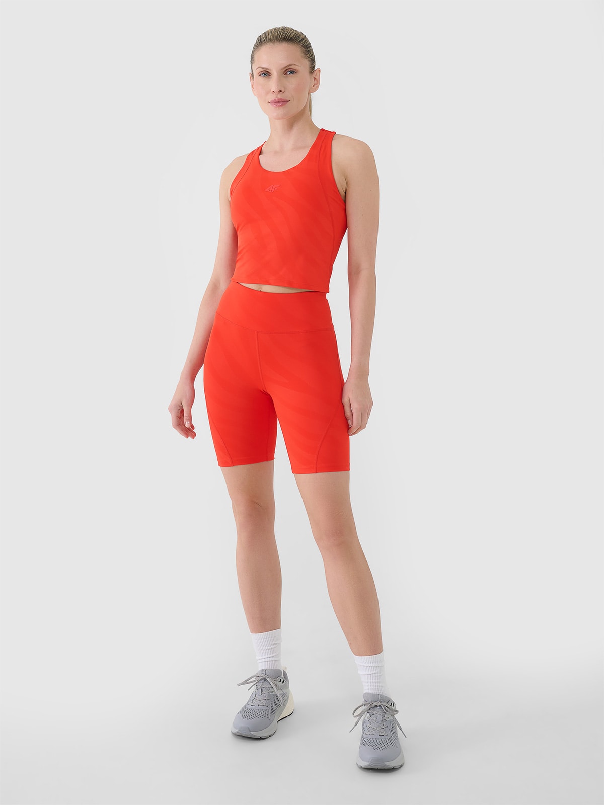 4F Legginsy kolarki treningowe damskie - czerwone M