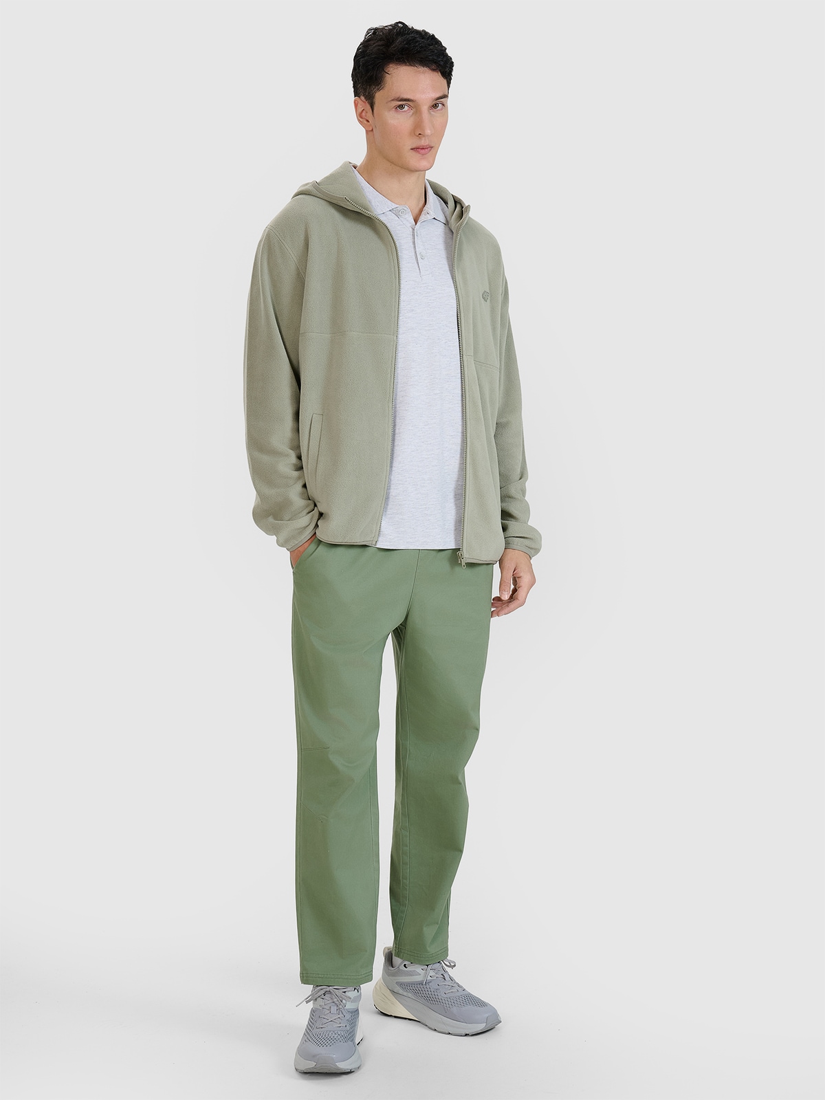 4F Polar regular z kapturem męski - oliwkowy XL