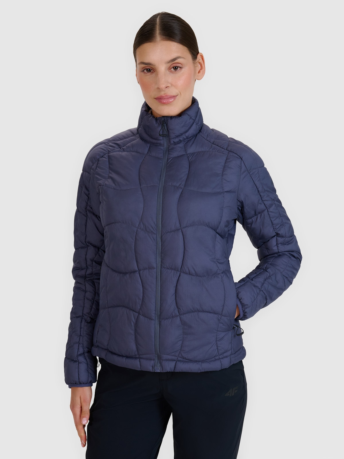 4F Kurtka puchowa trekkingowa z wypełnieniem Primaloft Silver damska - szara L