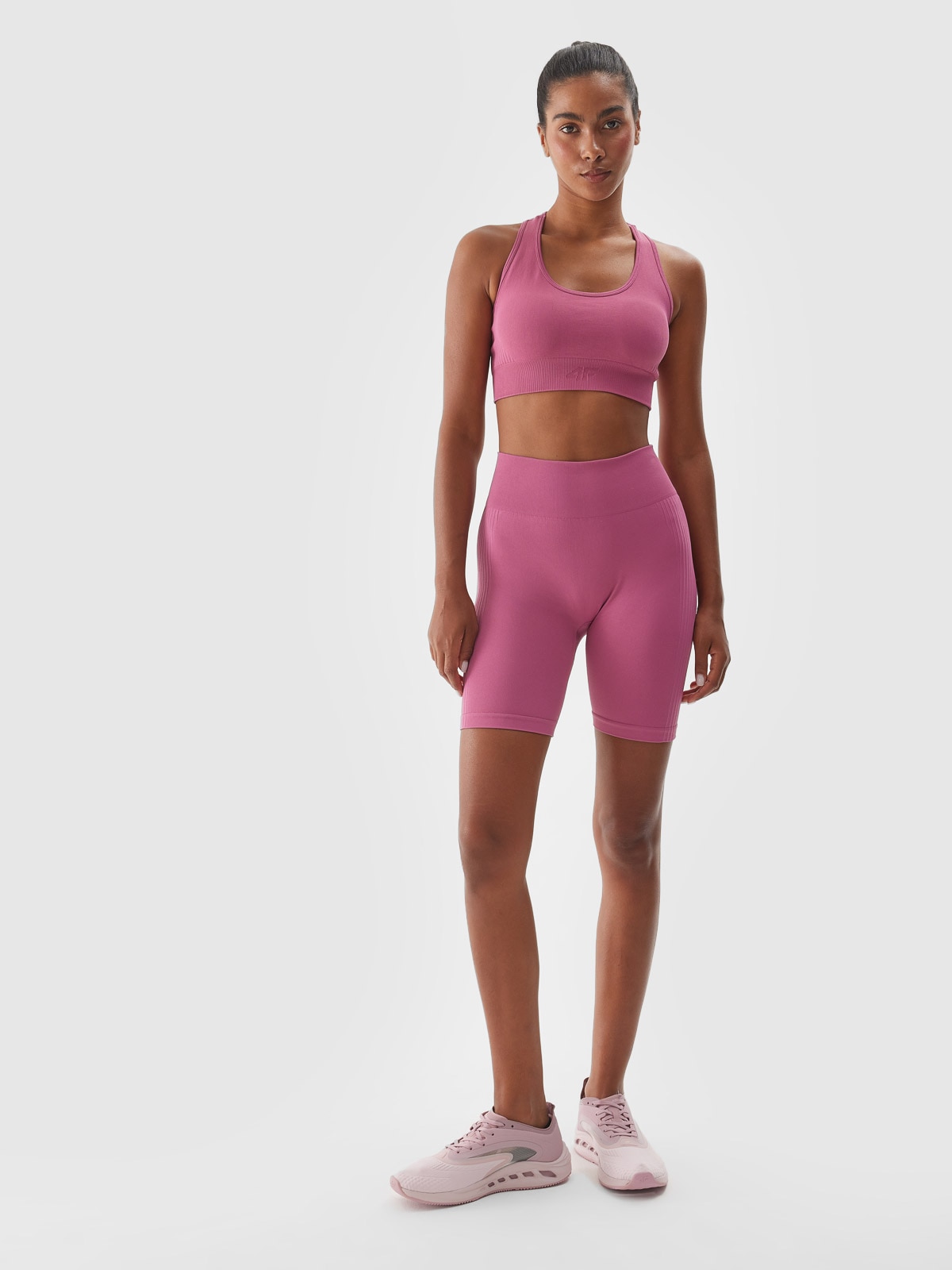 4F Legginsy kolarki treningowe damskie - fioletowe XS/S