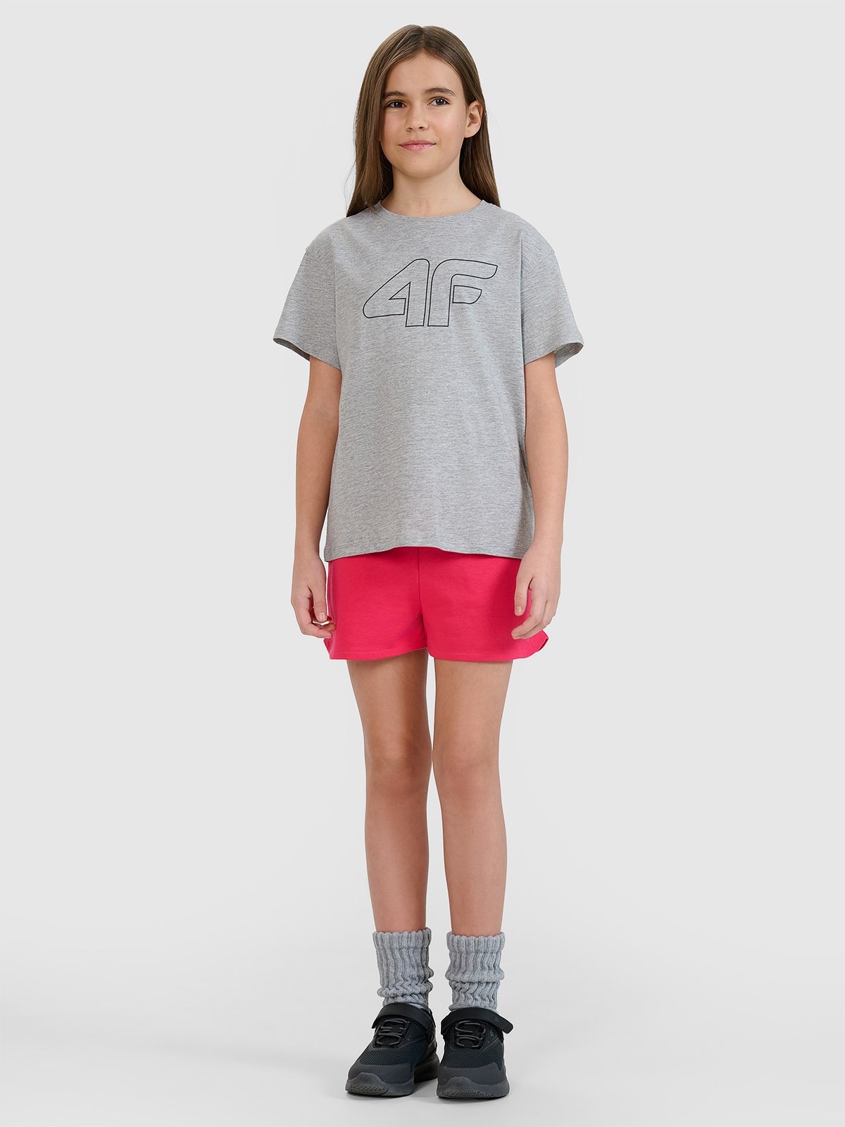 4F Spodenki dresowe dziewczęce - różowe 146/152 (10-12 lat)