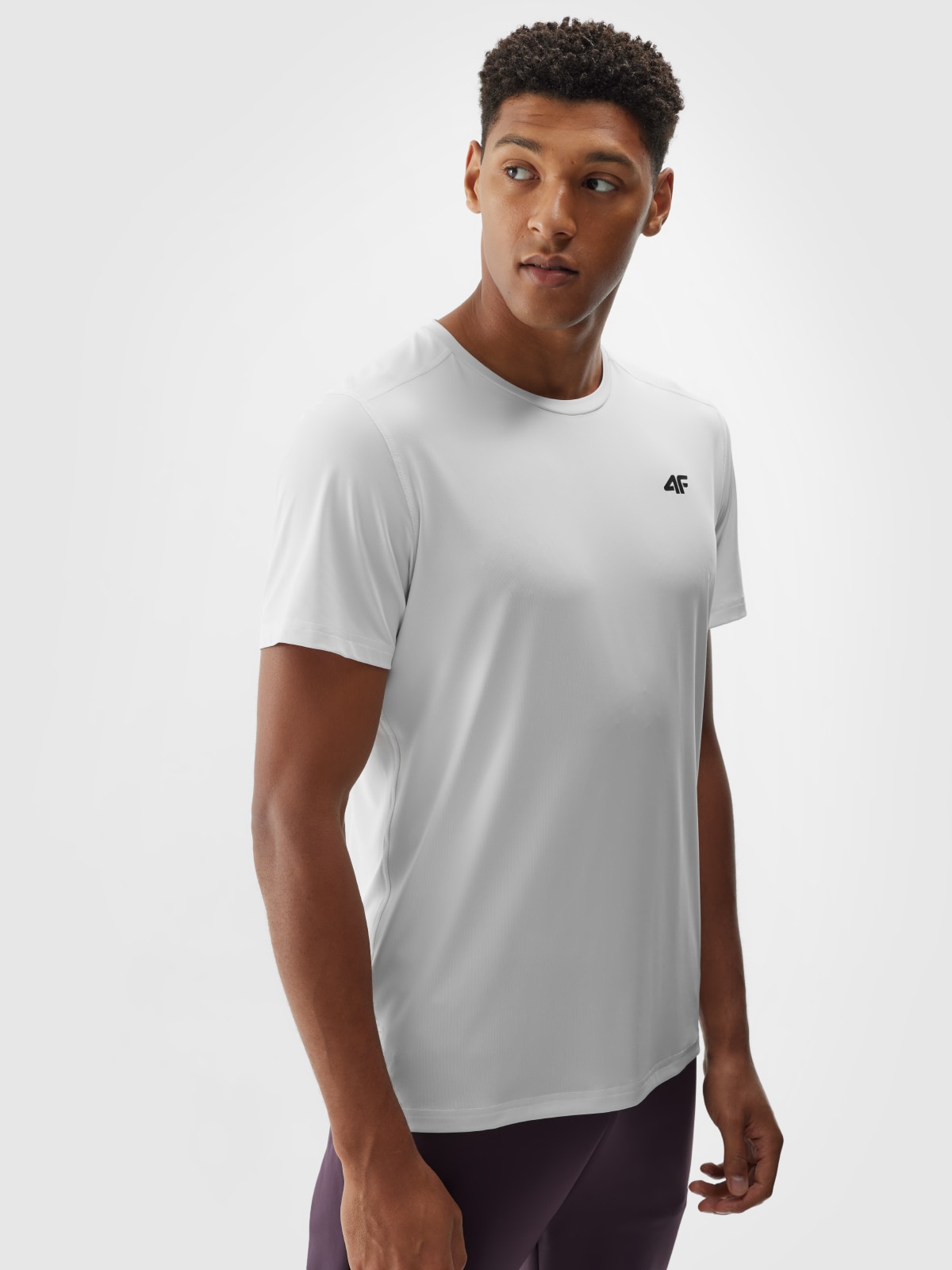 4F Koszulka treningowa szybkoschnąca męska - biała XXL