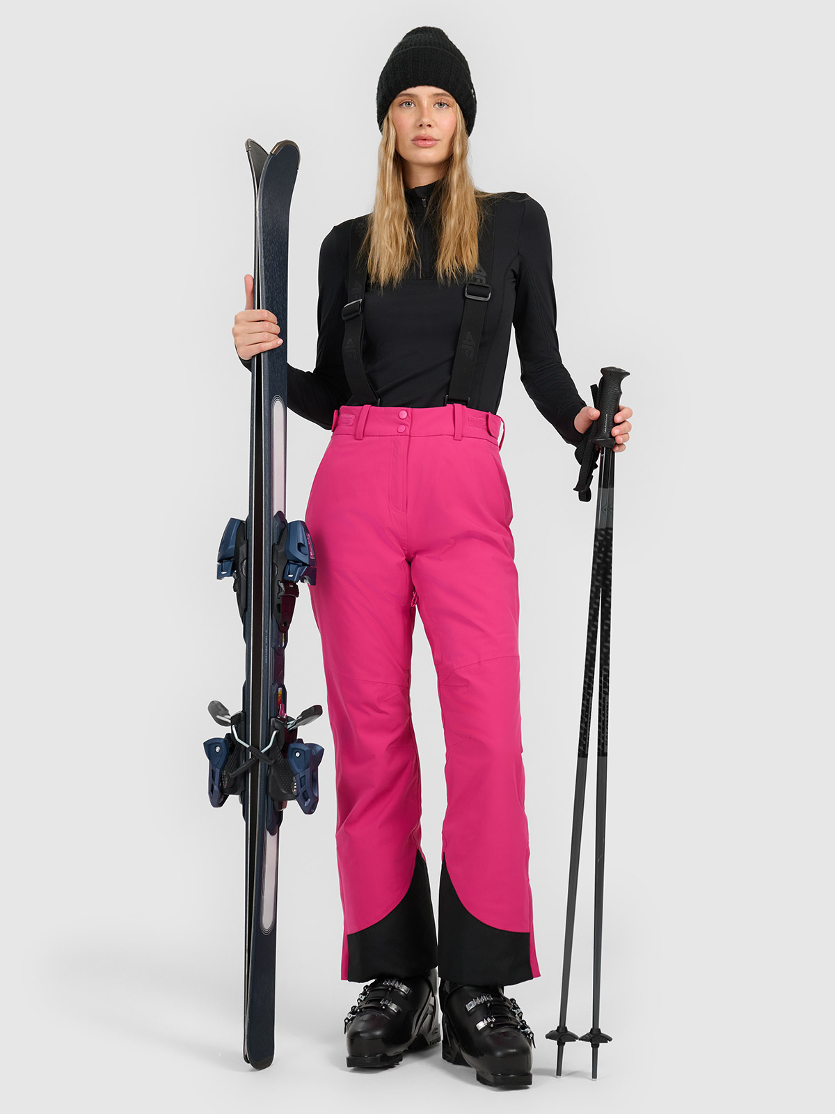 4F Spodnie narciarskie membrana 10000 damskie - różowe S