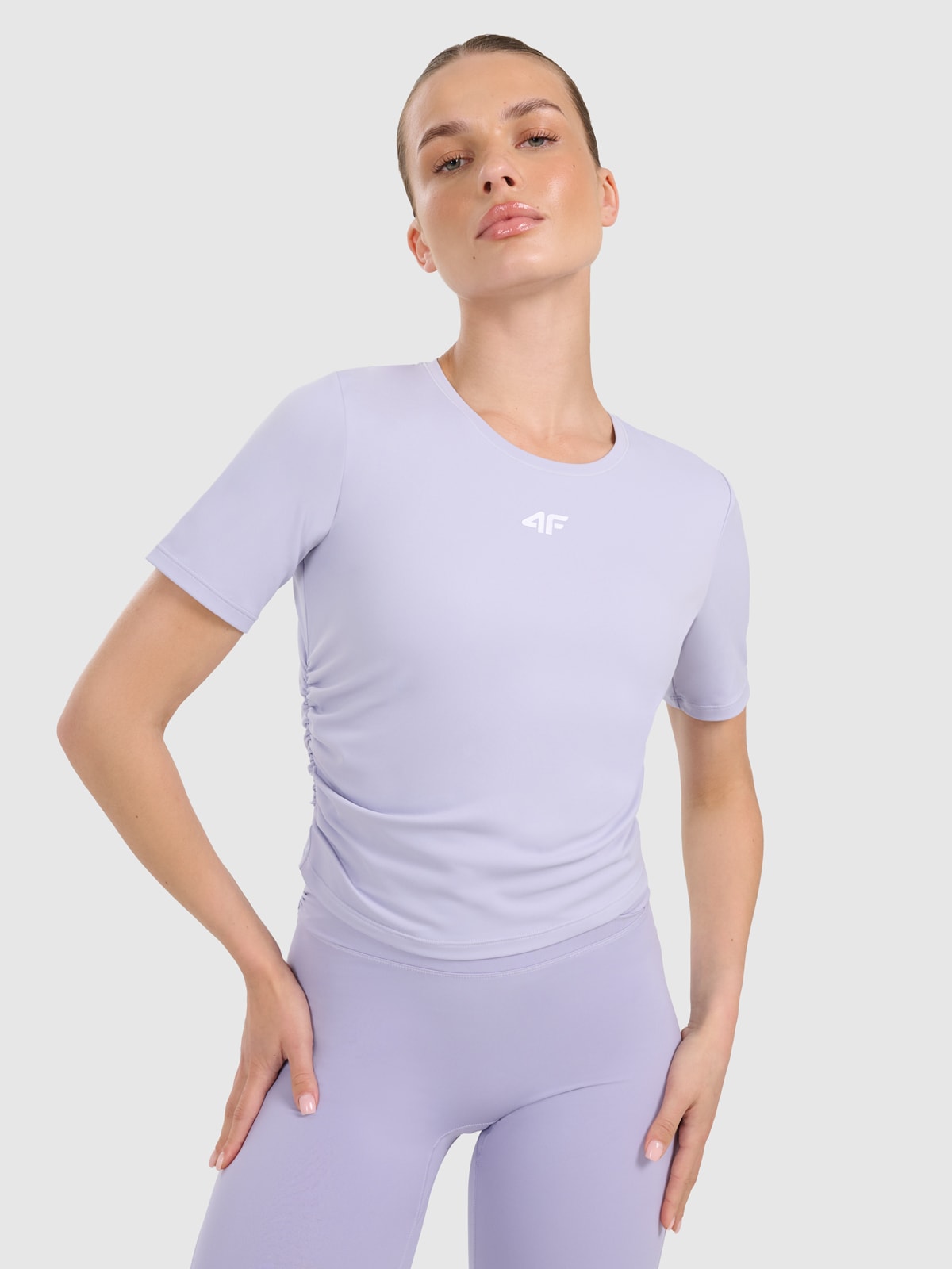 4F Top do jogi i pilatesu szybkoschnący damski - fioletowy XL