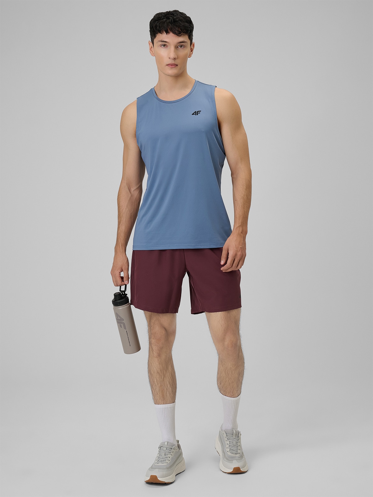 4F Spodenki treningowe szybkoschnące męskie - burgundowe 3XL