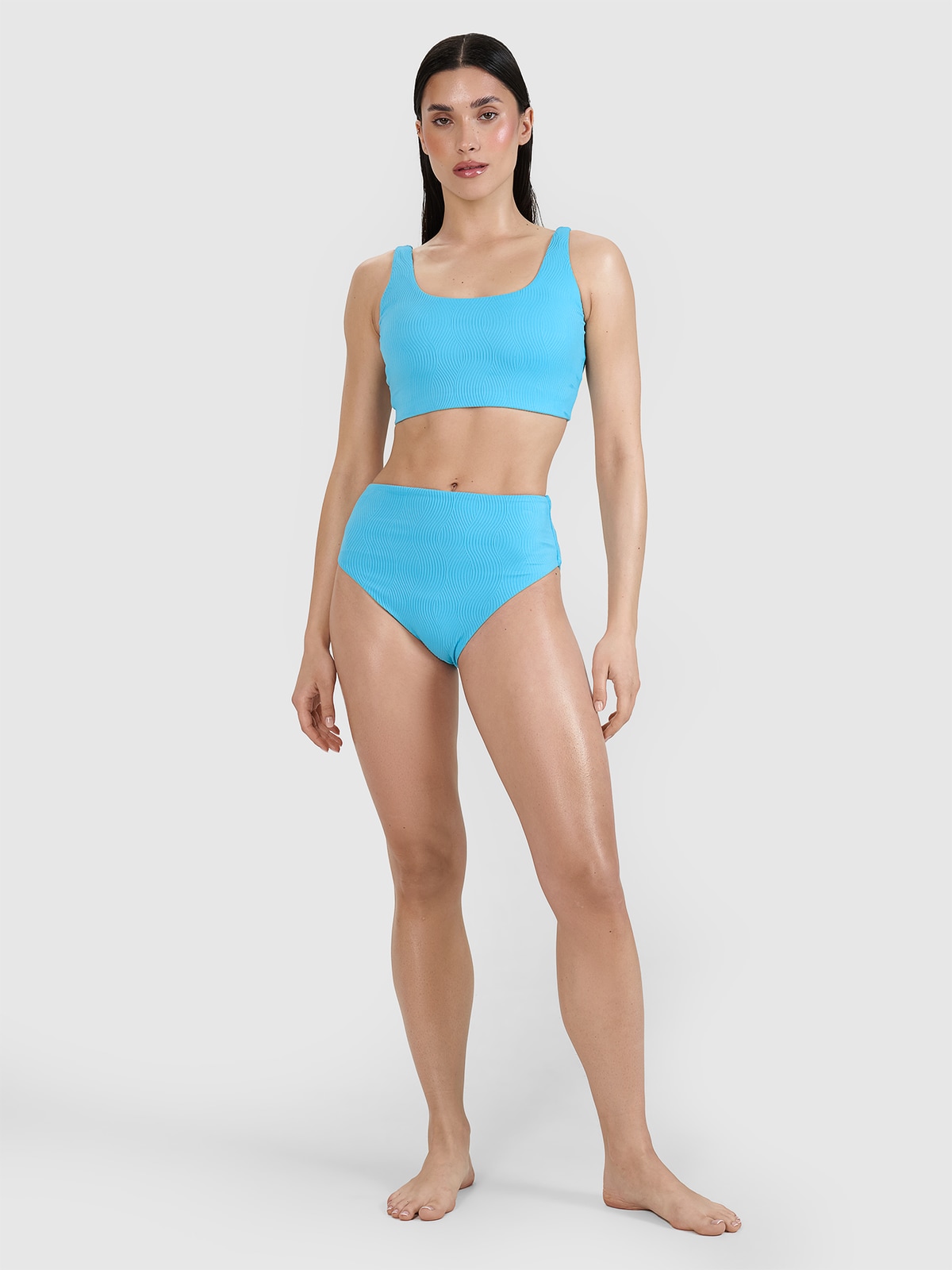 4F Dół od bikini damski - turkusowy S