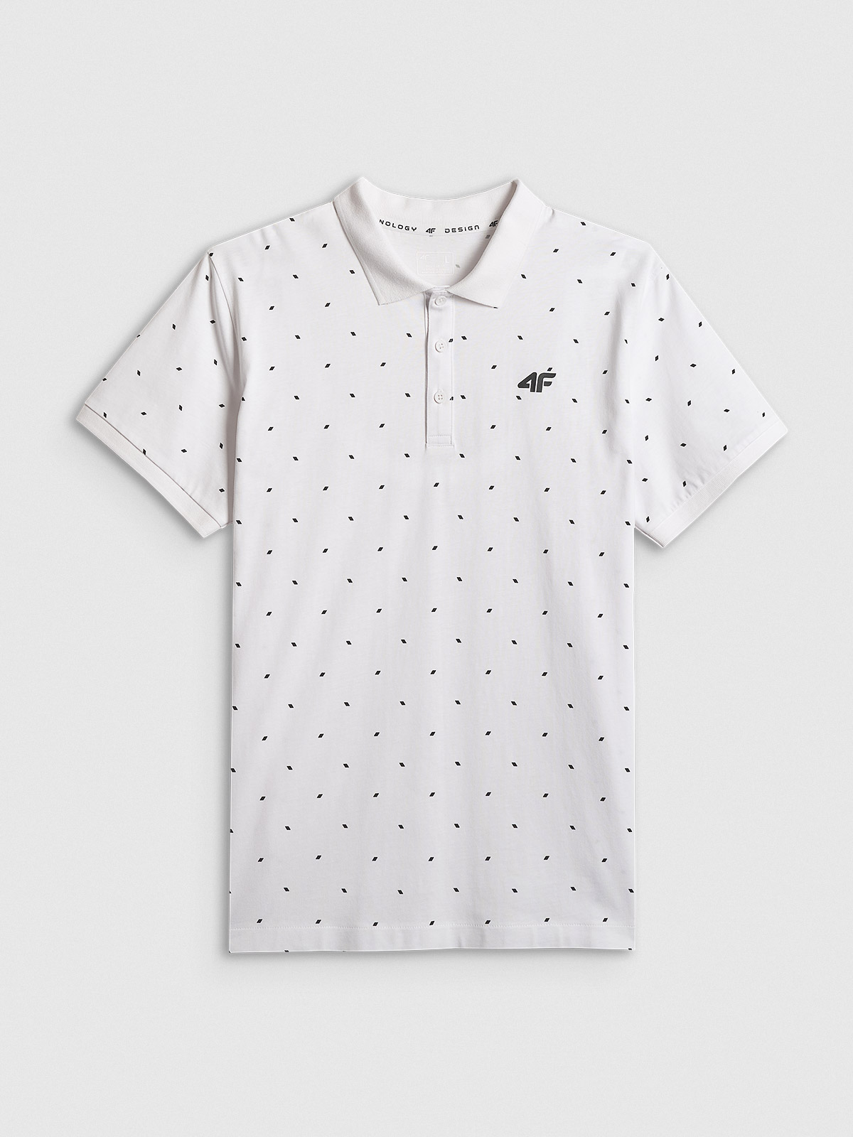 4F Koszulka polo regular męska - biała 3XL