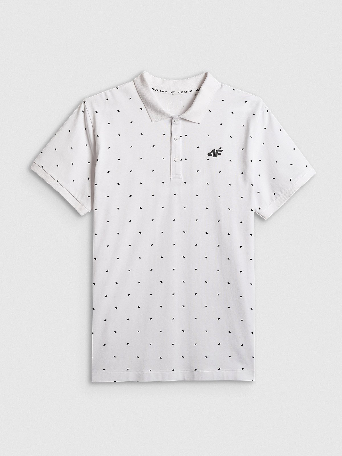 4F Koszulka polo regular męska - biała 3XL