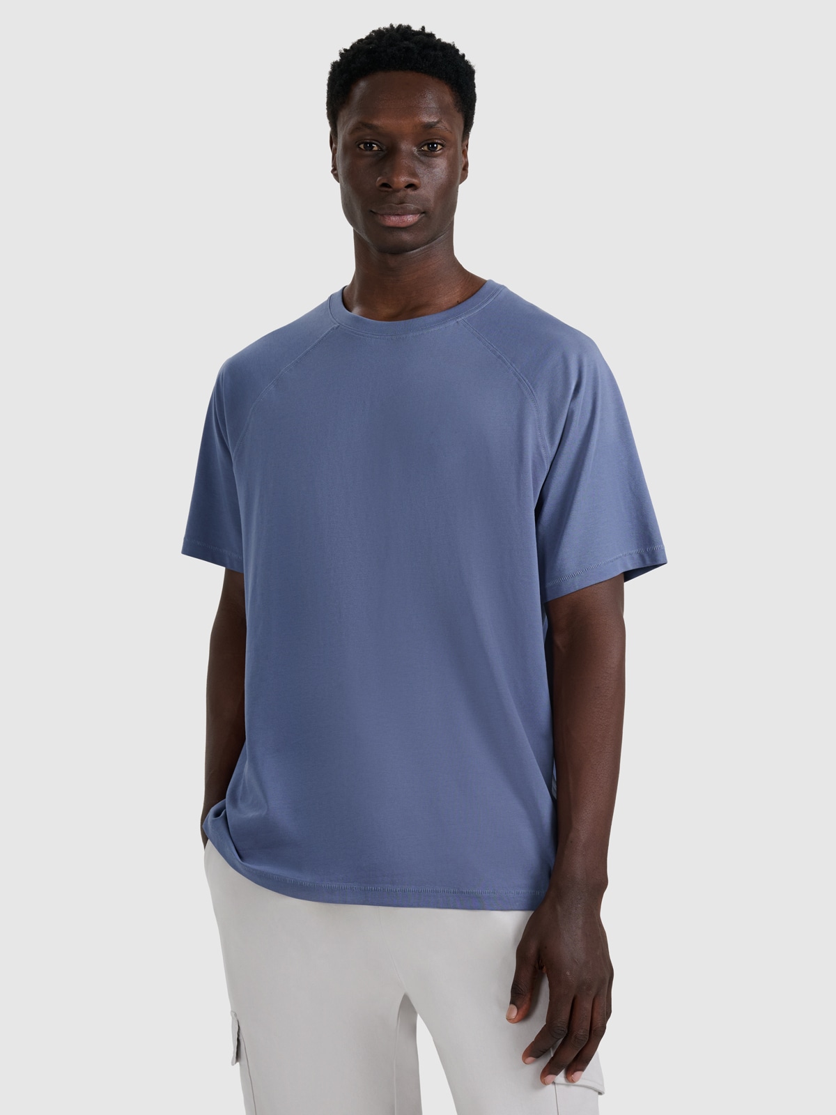 4F T-shirt oversize gładki męski - granatowy XL