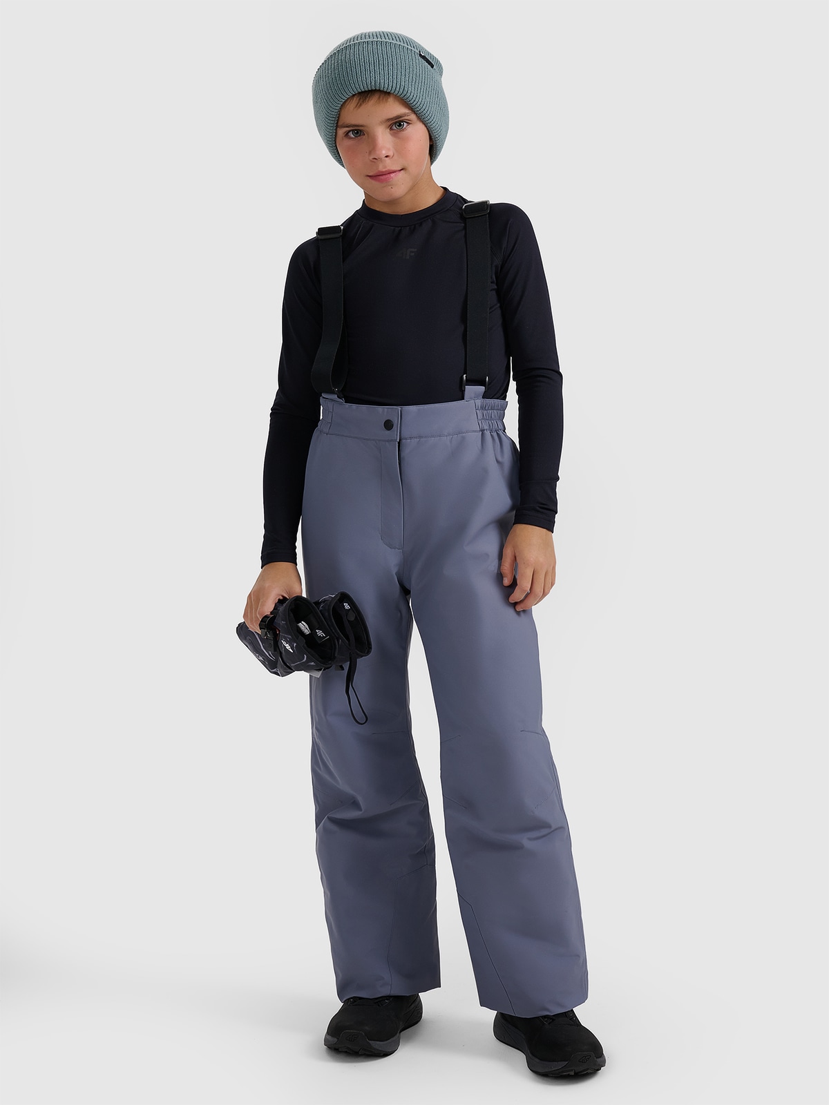 4F Spodnie narciarskie membrana 5000 dziewczęce - szare 158 (12-13 lat)