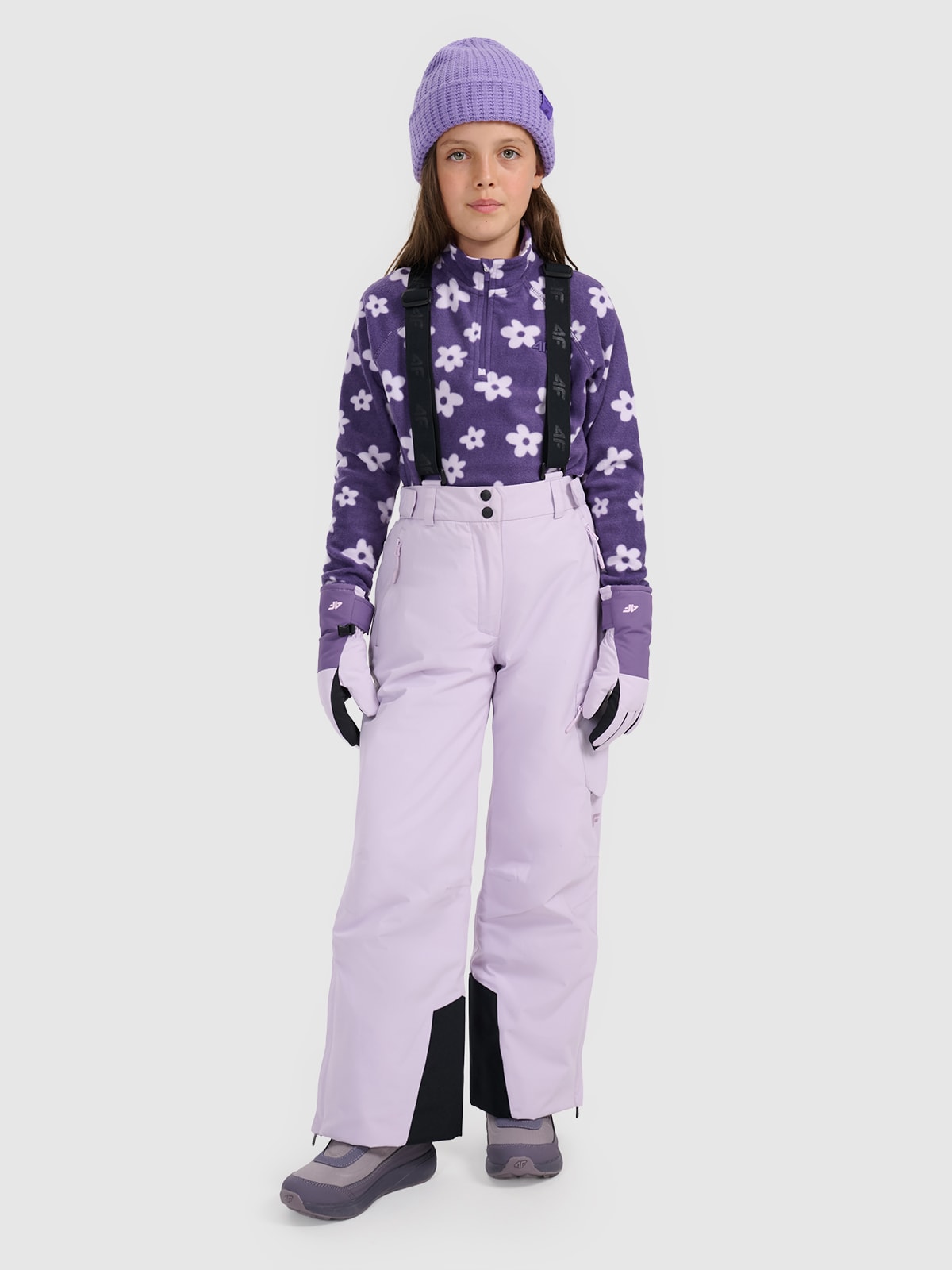 4F Spodnie narciarskie membrana 8000 dziewczęce - fioletowe 146 (10-11 lat)