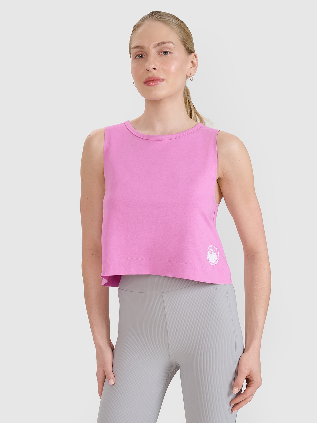 4F Top regular z nadrukiem damski - różowy XL