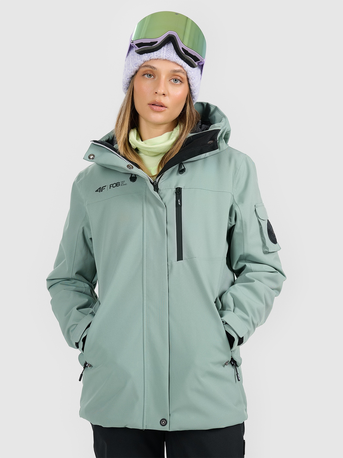 4F Kurtka snowboardowa membrana 15000 damska - zielona L