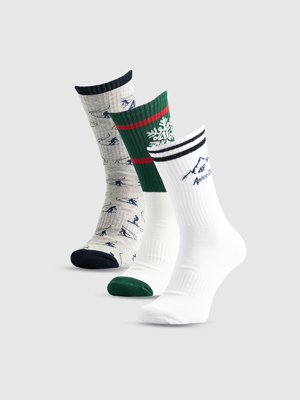 4F Skarpetki świąteczne długie (3-pack) męskie - multikolor 39-42