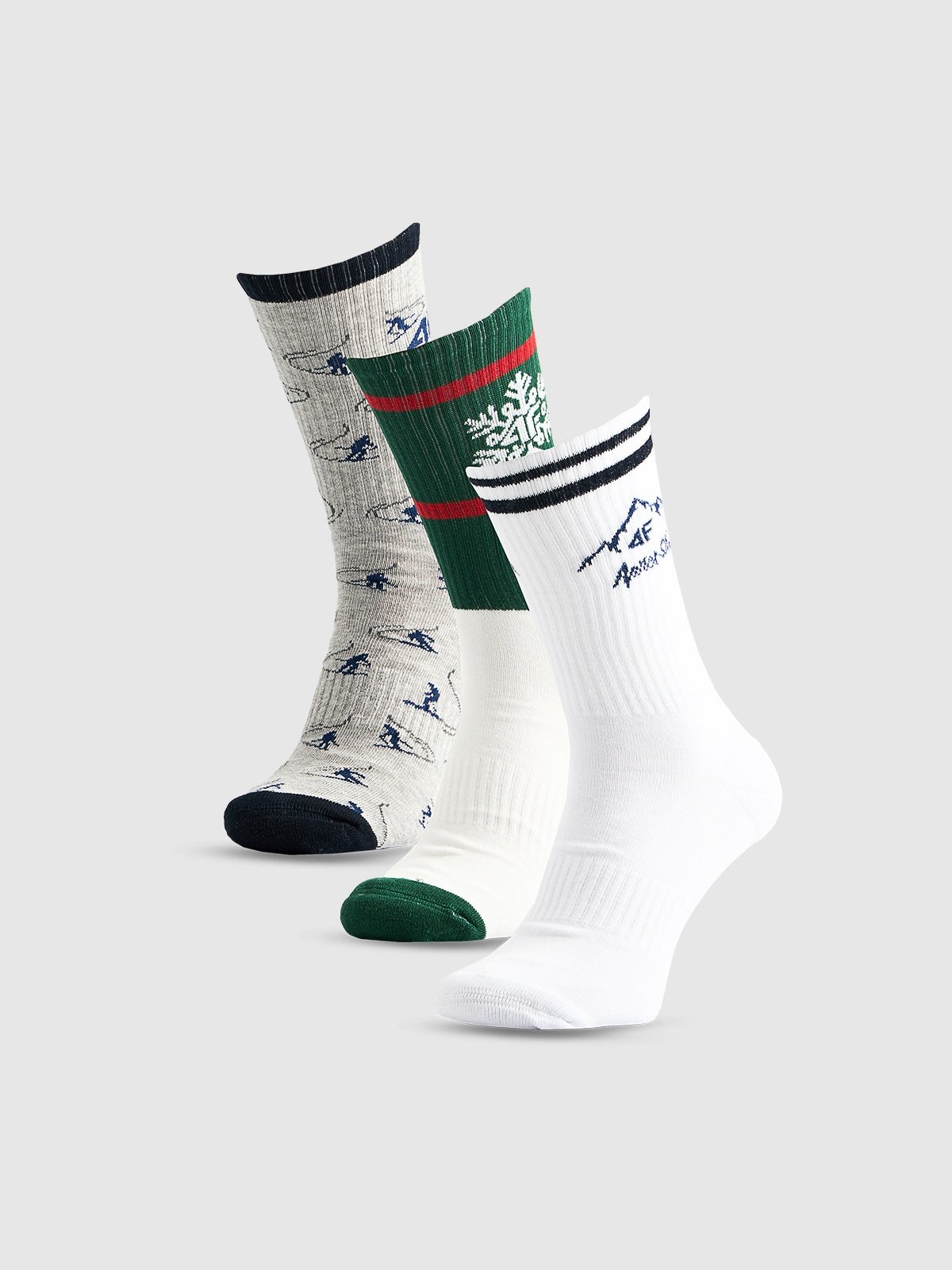 4F Skarpetki świąteczne długie (3-pack) męskie - multikolor 39-42