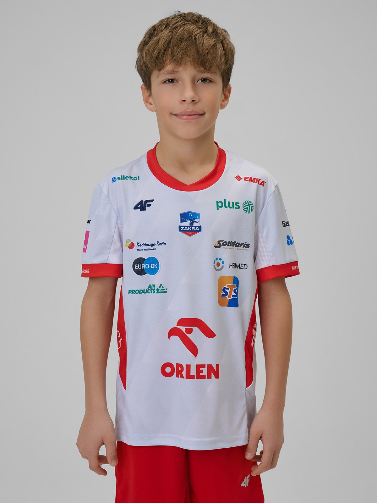 4F Koszulka meczowa replika domowa z sezonu 2025-26 dziecięca 4F x ZAKSA Kędzierzyn-Koźle - biała 110/116