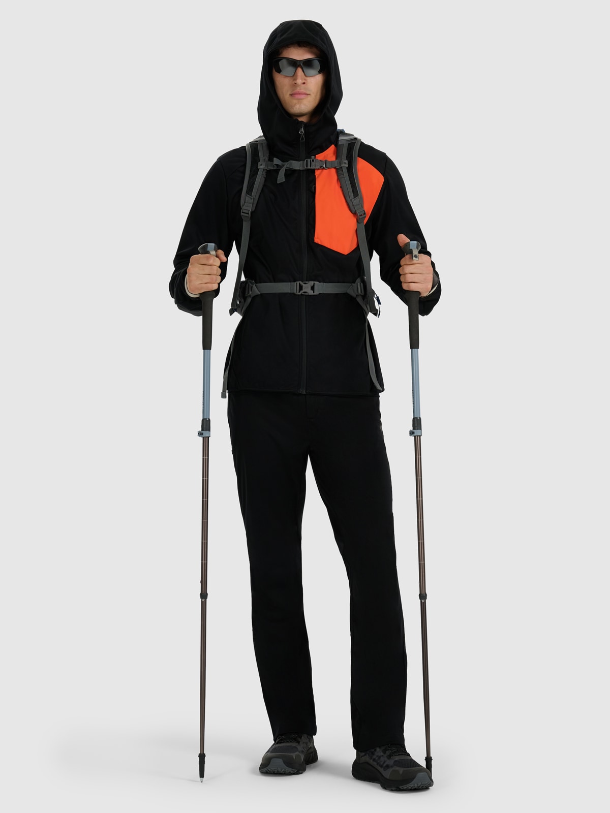 4F Spodnie trekkingowe membrana 8000 męskie - czarne 3XL