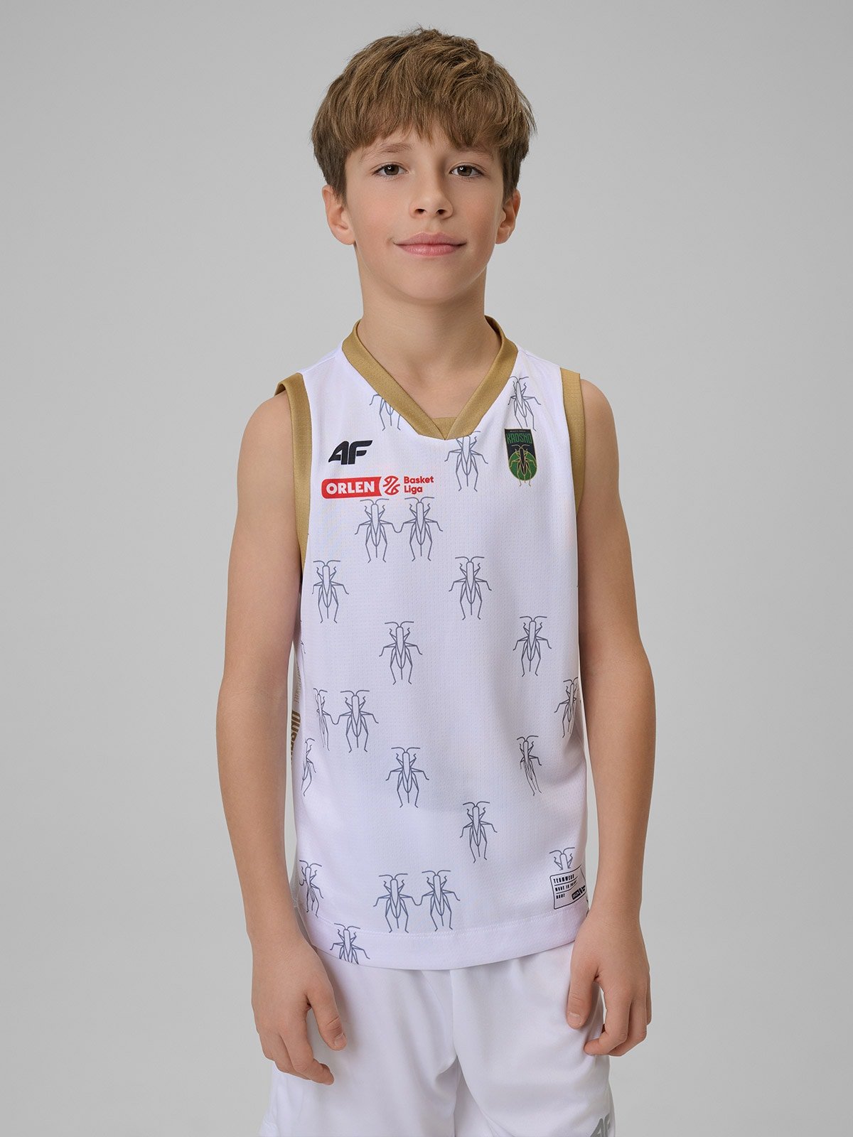 4F Koszulka meczowa replika domowa z sezonu 2025/26 dziecięca 4F x Miasto Szkła Krosno - biała 134/140 (8-10 lat)