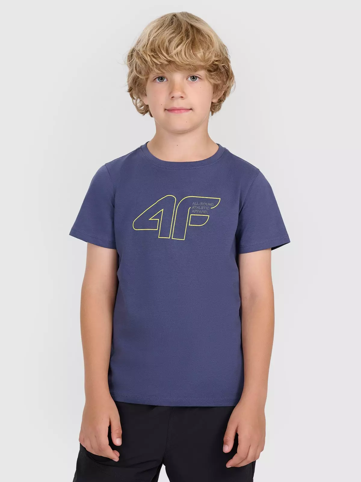 4F T-shirt regular z nadrukiem chłopięcy - granatowy 146 (10-11 lat)