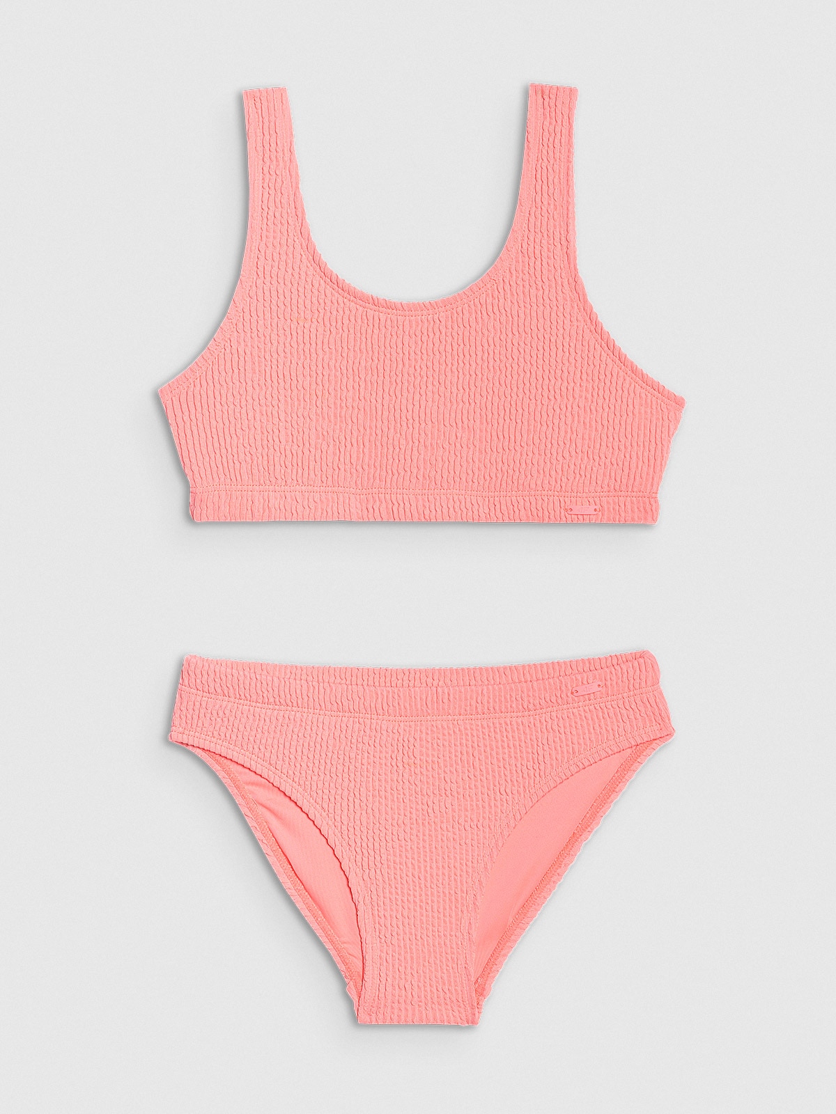 4F Kostium kąpielowy dwuczęściowy dziewczęcy - beżowy 134/140 (8-10 lat)