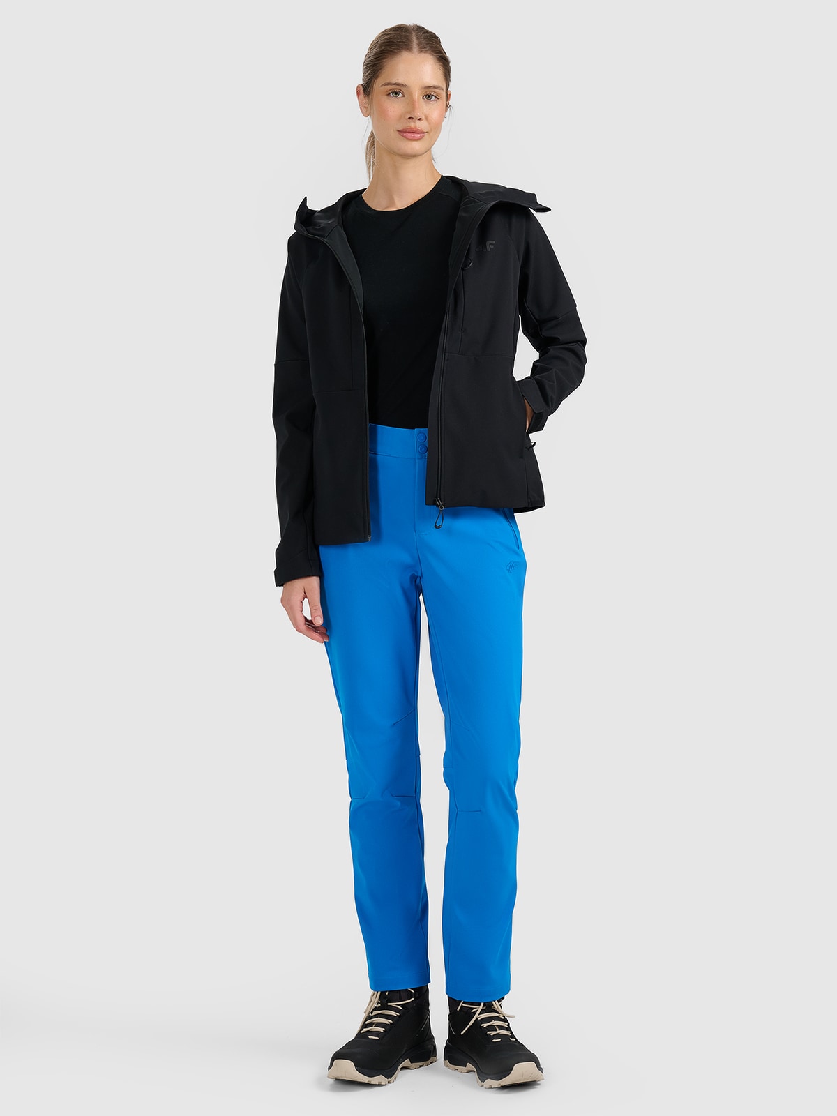 4F Spodnie trekkingowe softshell membrana 10000 damskie - niebieskie M