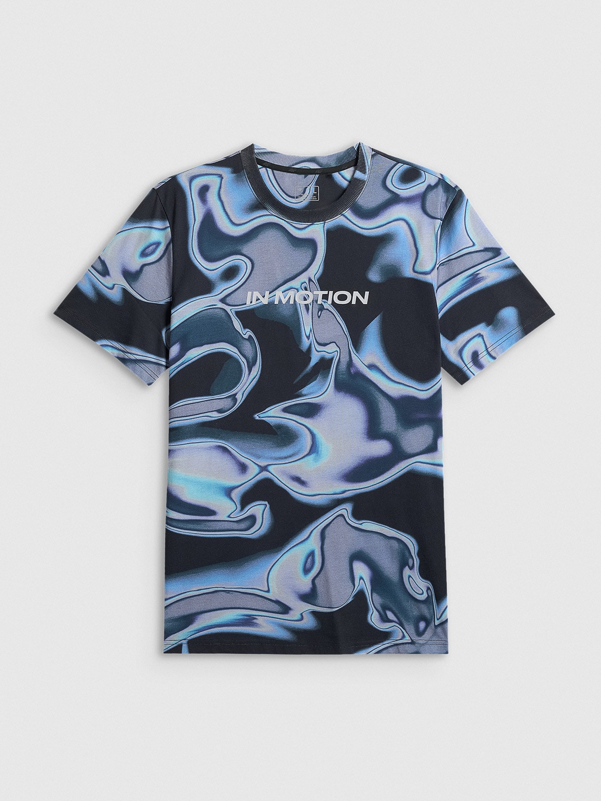 4F T-shirt regular z nadrukiem męski - granatowa XL