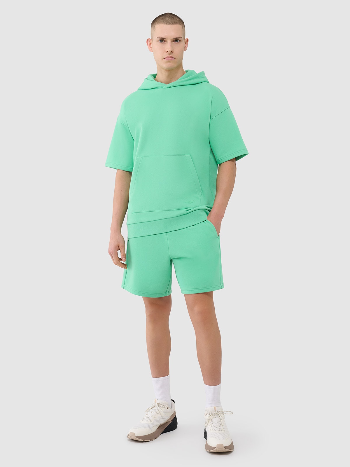 4F Spodenki dresowe męskie - zielone 3XL