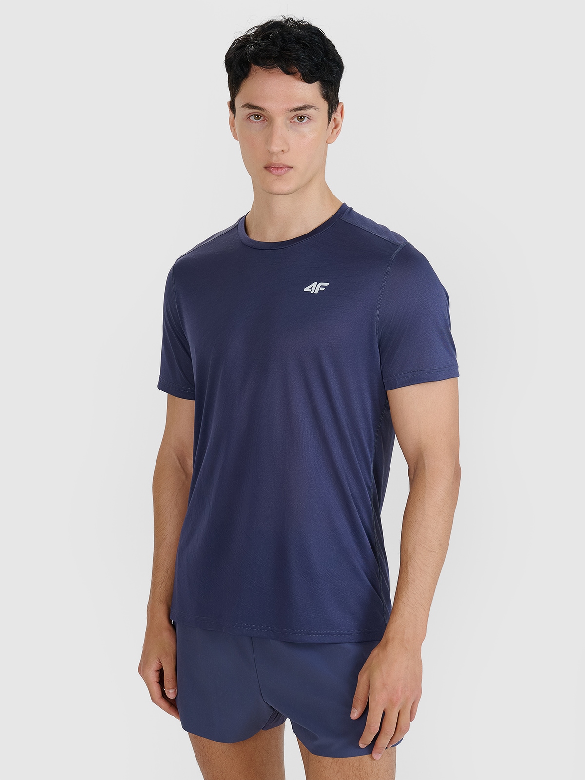 4F Koszulka do biegania regular szybkoschnąca męska - szara XXL