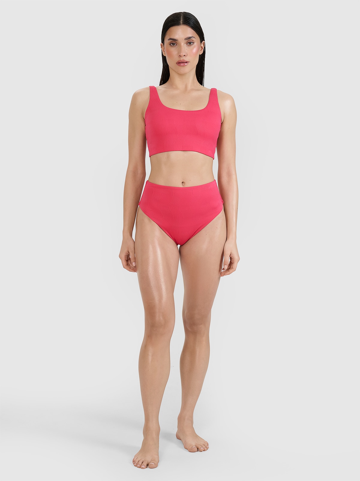 4F Dół od bikini damski - różowy M