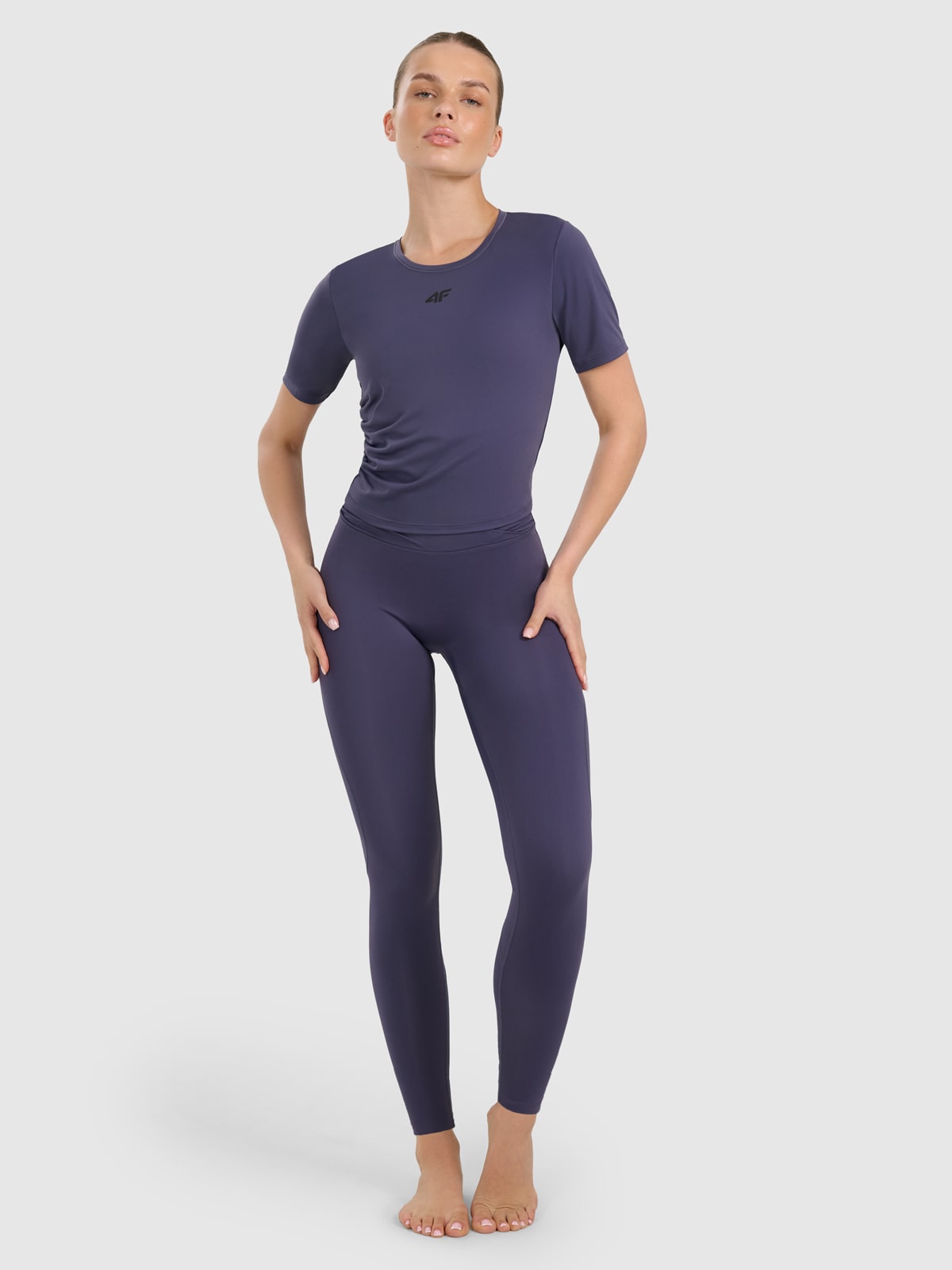 4F Legginsy do jogi i pilatesu szybkoschnące damskie - granatowe M