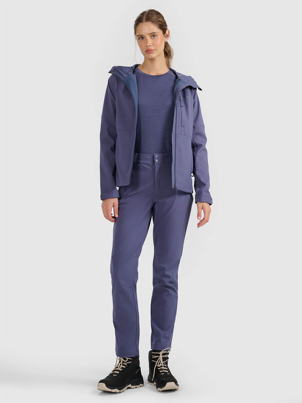 4F Spodnie trekkingowe softshell membrana 10000 damskie - granatowe M