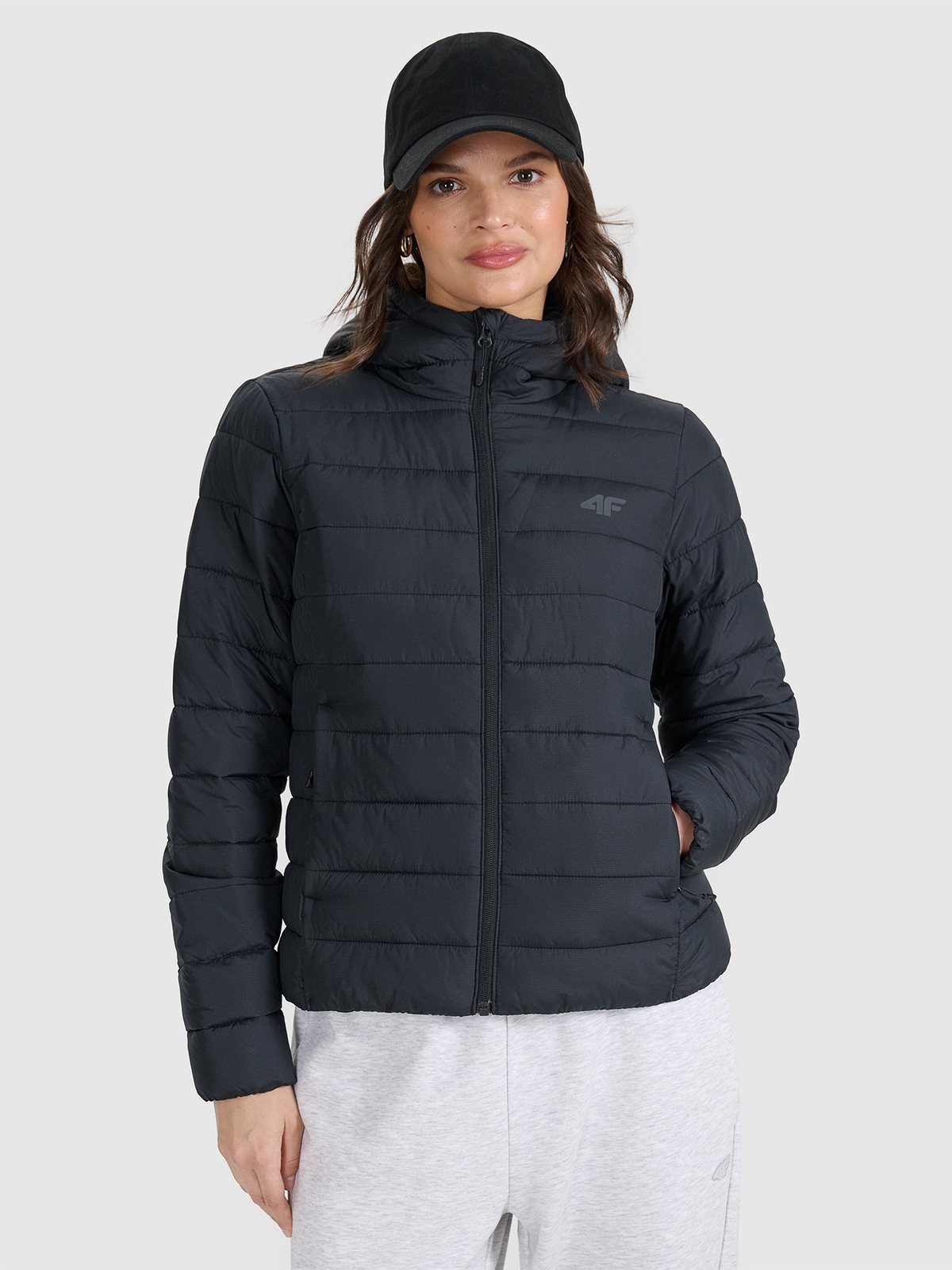 4F Kurtka puchowa z wypełnieniem syntetycznym damska - czarna L