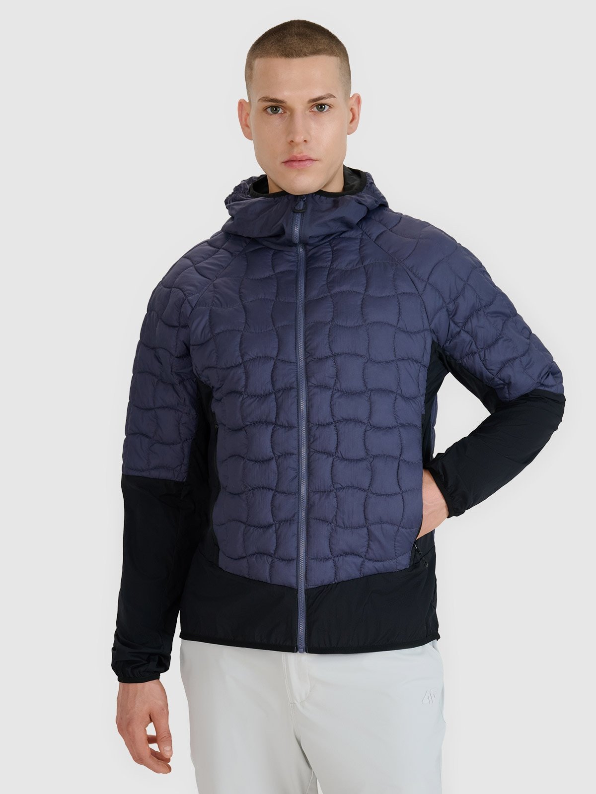 4F Kurtka puchowa trekkingowa z wypełnieniem Primaloft Black Insulation męska - szara XXL