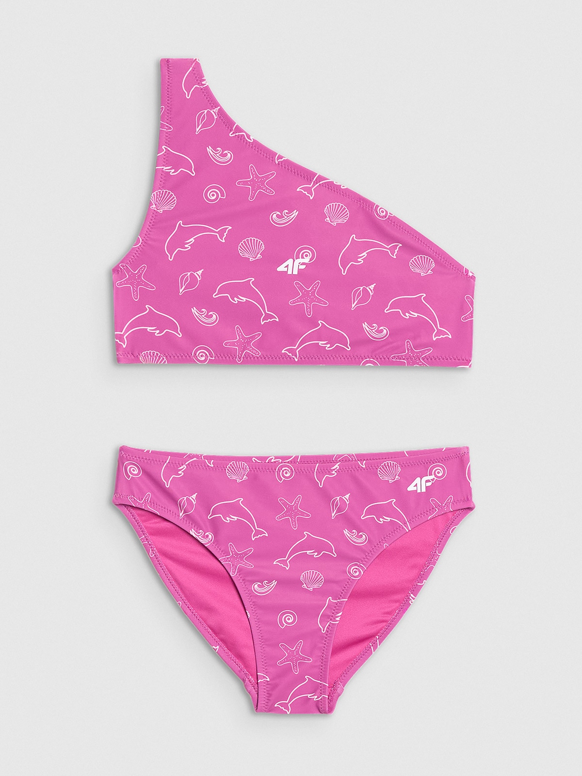 4F Kostium kąpielowy dwuczęściowy dziewczęcy - multikolor 134/140 (8-10 lat)