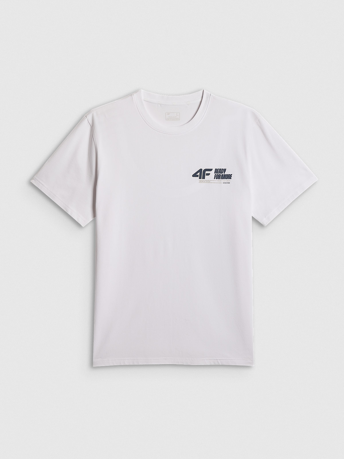 4F T-shirt regular gładki męski - biały L