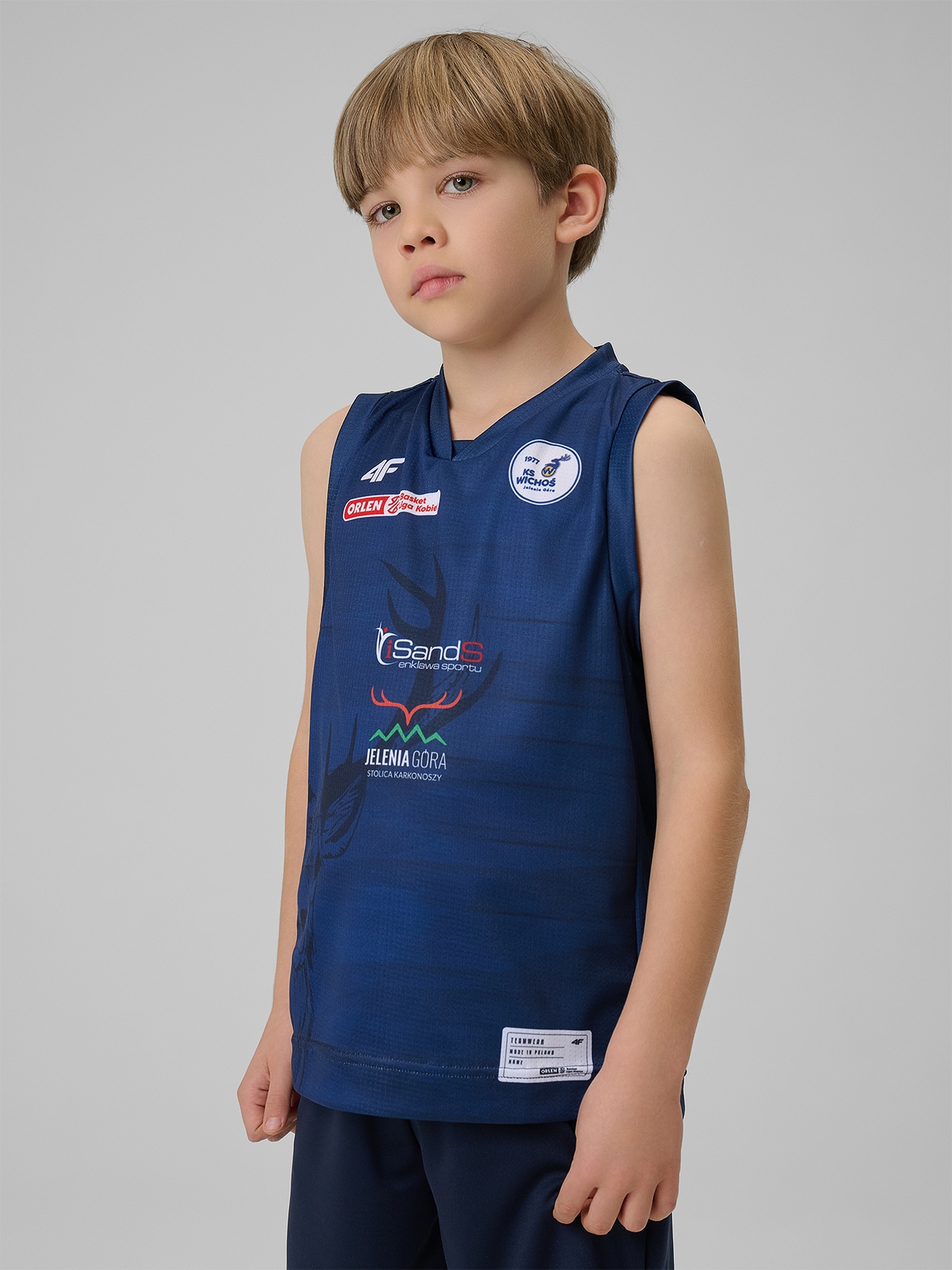 4F Koszulka meczowa replika wyjazdowa z sezonu 2025/26 dziecięca 4F x Isands Wichoś Jelenia Góra - granatowa 158/164 (12-14 lat)