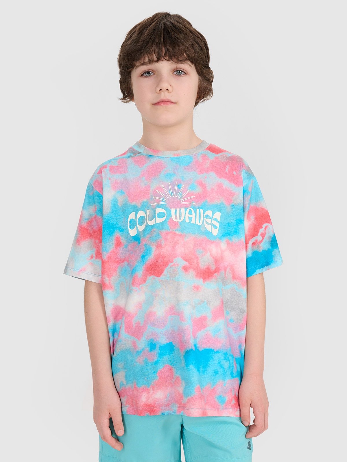 4F T-shirt oversize z nadrukiem chłopięcy - multikolor 146 (10-11 lat)